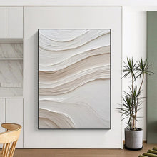 Load image into Gallery viewer, Large White - Textured Wave Canvas – Great for Contemporary Bedroom &amp; Minimalist Art Gallery LargeART0722
