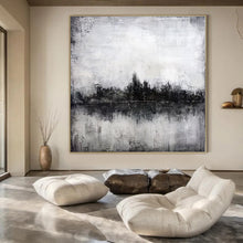 Load image into Gallery viewer, Monochrome Landscape Abstract Canvas Painting, Great for Minimalist Bedroom &amp; Nature - Inspired Lounge LargeART1147

