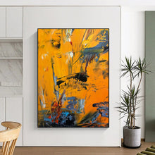 Load image into Gallery viewer, Bold Orange Abstract Expressionist Art, Ideal for Energetic Living Room &amp; Creative Studio LargeART1966
