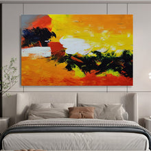 Load image into Gallery viewer, Bold Color Abstract Landscape Painting on Canvas - “Fiery Fields” DKH652
