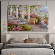 Load image into Gallery viewer, Idyllic Garden Terrace Abstract Painting on Canvas - “Villa Escape” DKH663
