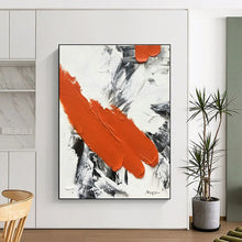 Load image into Gallery viewer, Orange, Gray, and White Impasto Acrylic Art - Perfect for Contemporary Gallery &amp; Vibrant Dining Room LargeART0617
