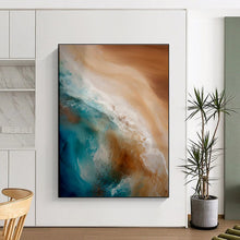 Load image into Gallery viewer, Custom Large Beach Wave Resin - Like Art - Perfect for Coastal Bedroom &amp; Beachfront Café LargeART0765
