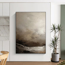 Load image into Gallery viewer, Gray - Brown Textured Abstract Acrylic Art - Great for Contemporary Art Space &amp; Modern Bedroom LargeART0550
