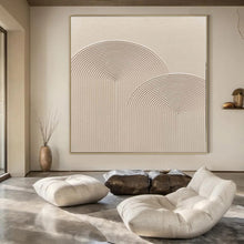 Load image into Gallery viewer, Grand Hand - painted Textured Beige Arches Acrylic Art for Serene Bedrooms LargeART0141
