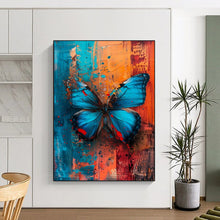 Load image into Gallery viewer, Vibrant Abstract Butterfly Art, Blue &amp; Color - Splashed Painting for Bohemian Living Room &amp; Nature - Lover’s Studio LargeART2194
