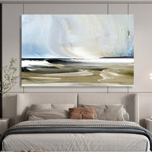 Load image into Gallery viewer, Coastal Abstract with Soft Blues and Beiges Abstract acrylic painting DLZ116
