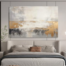 Load image into Gallery viewer, Gray and Gold Abstract Horizon Abstract acrylic painting DLZ108
