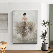 Load image into Gallery viewer, Impressionistic Abstract Ballerina Art, Soft - Toned Floral Painting for Ballet Studio &amp; Romantic Bedroom LargeART2208
