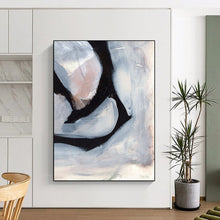 Load image into Gallery viewer, Monochrome Swirls in Gray – Abstract Oil Painting with Dynamic Textures DTP228
