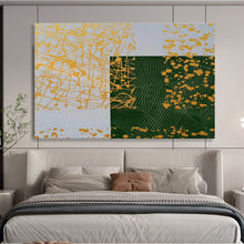 Load image into Gallery viewer, Geometric Abstract Painting with Yellow and Green for Modern Office &amp; Art - Loving Library DKH307

