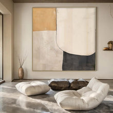 Load image into Gallery viewer, Neutral Geometric Blocks Acrylic Art, Ideal for Modern Living Room &amp; Office LargeART1044
