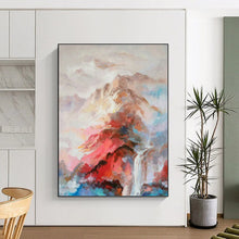 Load image into Gallery viewer, “Romantic Mountain Landscape in Color” - Pink, Blue, Purple Scenic Art on Canvas DKH1348
