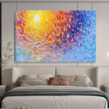 Load image into Gallery viewer, Colorful Sun “Vibrant Vortex” Painting on Canvas, Dynamic Celestial Art DKH881

