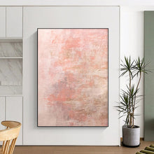 Load image into Gallery viewer, Hand - painted Substantial Soft Pink and Beige Abstract Acrylic Art for Serene Bedrooms LargeART0016
