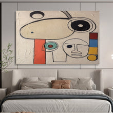 Load image into Gallery viewer, Whimsical Forms in Neutrals &amp; Pops Abstract acrylic painting DLZ011
