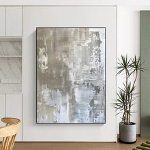 Load image into Gallery viewer, Silver - Gray Abstract Art for Modern Monochrome Home &amp; Art Gallery LargeART0852
