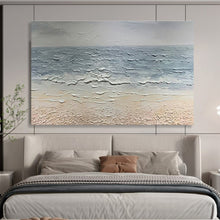 Load image into Gallery viewer, Textured Sea “Calm Shore” Painting on Canvas, Minimalist Ocean Art DKH865
