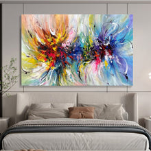 Load image into Gallery viewer, Hand - painted Oversized Colorful Swirling Flowers Acrylic Art for Vibrant Bedrooms LargeART1776
