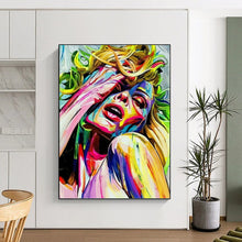 Load image into Gallery viewer, “Colorful Abstract Woman” - Pop - Art Inspired Portrait on Canvas DKH1638
