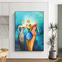 Load image into Gallery viewer, Colorful Abstract Figure Painting, Ideal for Bohemian Living Room &amp; Women - Inspired Café LargeART1813
