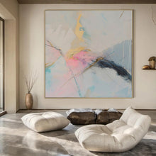 Load image into Gallery viewer, Pastel Abstract with Gold Accents Canvas Painting, Perfect for Chic Bedroom &amp; Sophisticated Dining Room LargeART1179
