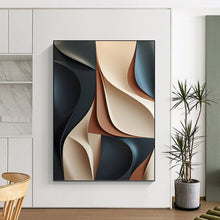 Load image into Gallery viewer, “3D - Like Neutral Curves” Abstract Painting on Canvas, Modern Foyer Decor DKH1023
