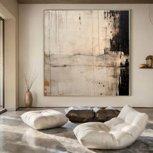Load image into Gallery viewer, Textured Monochrome Abstract Canvas Painting, Perfect for Industrial - Style Loft &amp; Artistic Study LargeART1209

