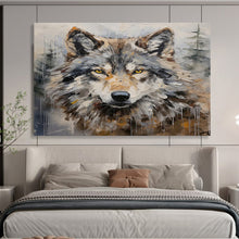 Load image into Gallery viewer, Textured Wolf Portrait Abstract acrylic painting DLZ078
