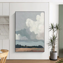 Load image into Gallery viewer, “Minimalist Cloudy Sky” - Subtle Toned Landscape Art on Canvas DKH1463
