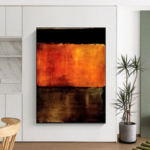 Load image into Gallery viewer, “Textured Orange and Brown Abstract” - Mixed - Media Abstract Art on Canvas DKH1612
