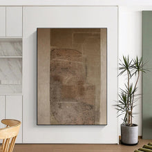 Load image into Gallery viewer, Large - Format Textured Brown - Beige Abstract Art for Rustic Home Office &amp; Cozy Library LargeART0520
