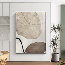 Load image into Gallery viewer, “Textured Stone - Like Abstraction” - Beige, Brown Abstract Art on Canvas DKH1121
