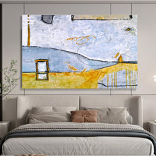 Load image into Gallery viewer, Cool - Hued Geometric Abstract Painting on Canvas DKH563
