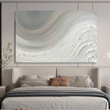 Load image into Gallery viewer, Soft White Textured Abstract - Calm Living Room Art LargeART1527
