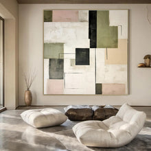 Load image into Gallery viewer, Pastel Geometric Abstract Painting, Suited for Soft - Toned Bedroom &amp; Chic Café LargeART1446
