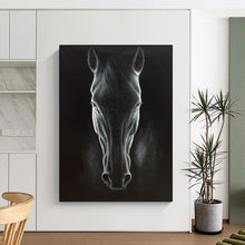Load image into Gallery viewer, Dramatic Abstract Painting, Monochromatic Horse Art for Library &amp; Man Cave LargeART2177
