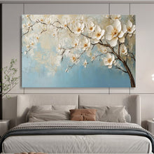 Load image into Gallery viewer, Textured White Blossom Tree Abstract Painting on Canvas - “Serene Blooms” DKH671

