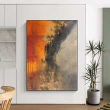 Load image into Gallery viewer, Hand - painted Substantial Warm - Toned Abstract Mystery Acrylic Art for Cozy Studies LargeART0026
