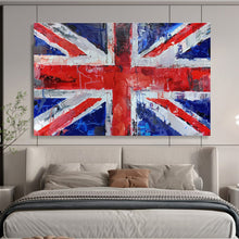Load image into Gallery viewer, Textured Union Jack Abstract Art for British - Themed Pub &amp; Eclectic Man Cave DKH120
