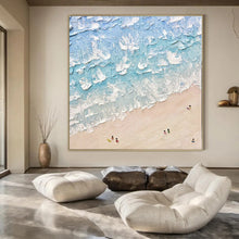 Load image into Gallery viewer, Textured Beach Scene Abstract Canvas Painting, Perfect for Coastal Home Office &amp; Beach House Living Room LargeART1129
