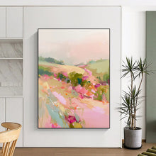 Load image into Gallery viewer, Pastel Floral Landscape Abstract, Ideal for Romantic Bedroom &amp; Charming Garden Room LargeART2012
