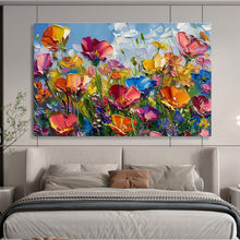 Load image into Gallery viewer, Color - Burst “Wildflower Meadow Joy” Painting on Canvas, Lively Floral Artwork DKH797
