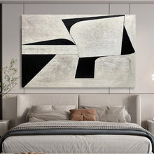 Load image into Gallery viewer, Abstract Painting on Canvas: Monochrome Geometric Abstraction - “Bold Simplicity” DKH582
