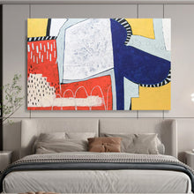 Load image into Gallery viewer, Hand - painted Substantial Colorful Geometric Abstract Acrylic Art for Creative Home Offices LargeART1804
