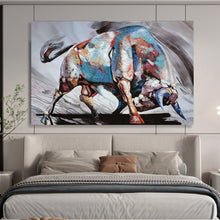 Load image into Gallery viewer, Hand - painted Large - Scale Colorful Abstract Bull Acrylic Art for Bold Entrance Halls LargeART1747
