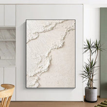 Load image into Gallery viewer, “White Textured Abstraction” - Minimalist Plaster - like Art on Canvas DKH1492
