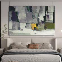 Load image into Gallery viewer, Gray - Toned Geometric Abstract Painting On Canvas DKH365
