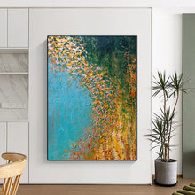 Load image into Gallery viewer, Hand - painted Massive Riverbank Abstract Scene Acrylic Art for Rustic Dining Rooms LargeART0067
