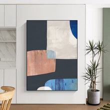 Load image into Gallery viewer, Geometric Color Harmony – Black, White, Blue, and Copper Abstract Shapes DTP200
